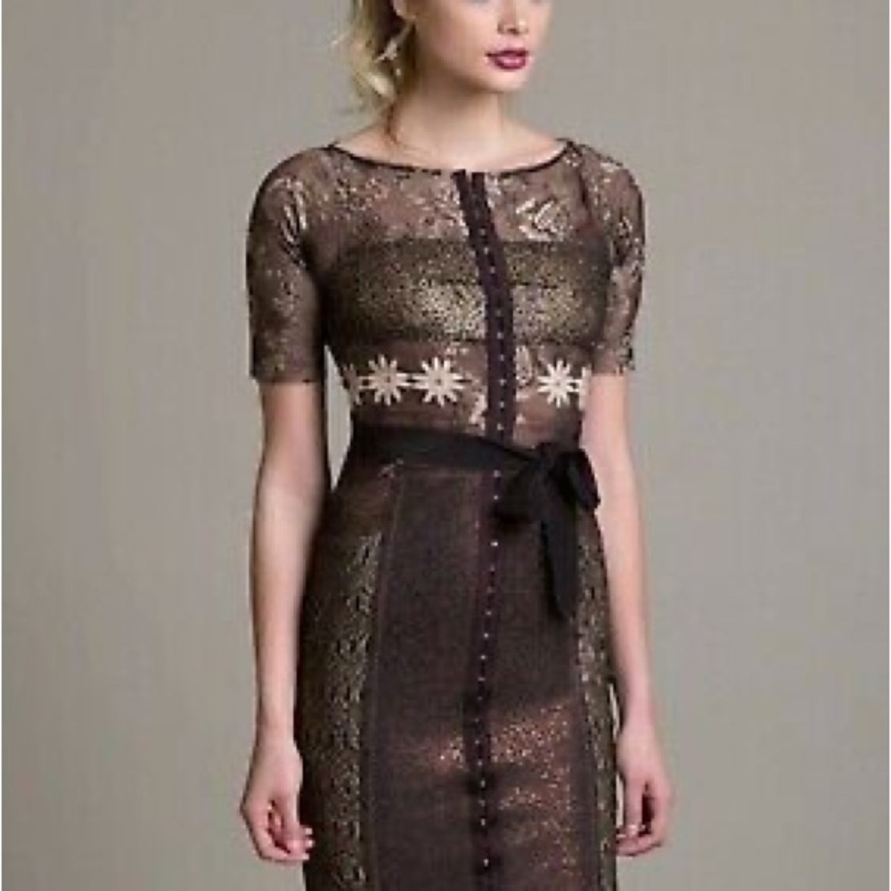 Byron Lars Beguile Elegant Black Lace Dress Anthropologie